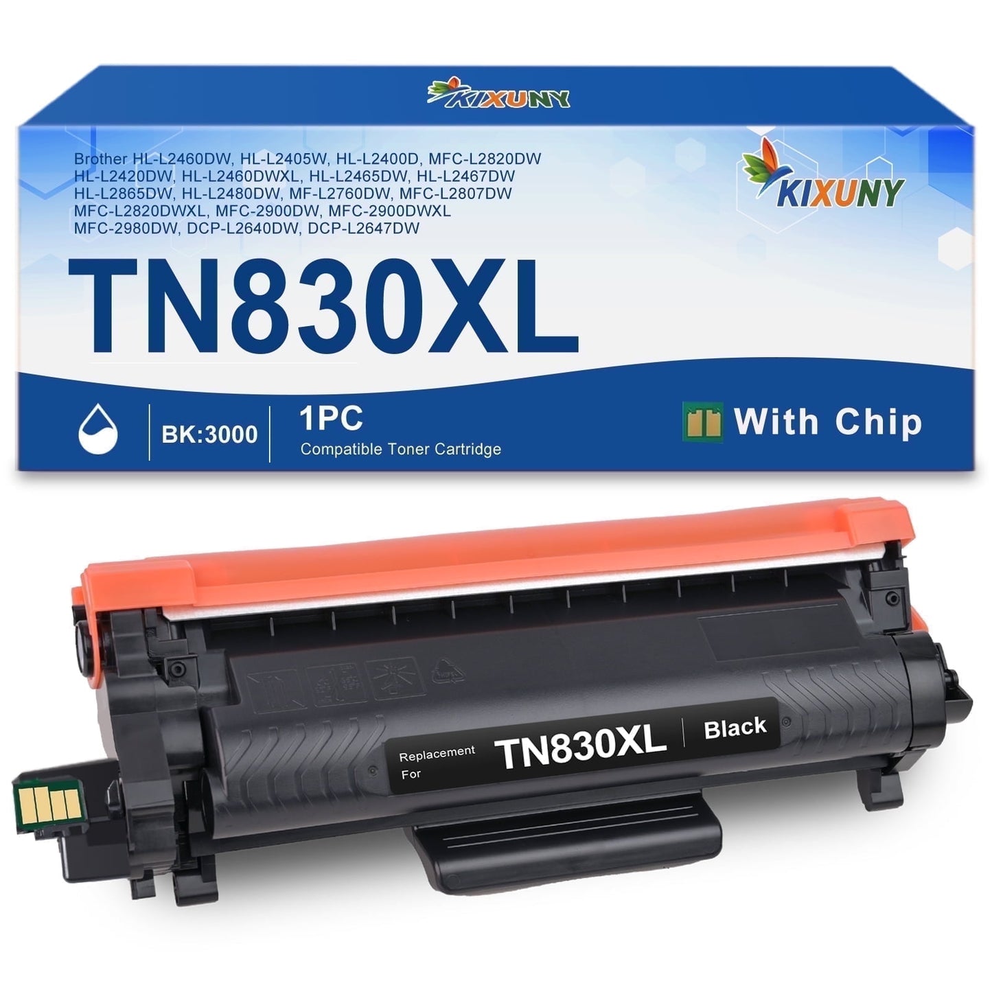 TN830XL High Yield Toner Cartridges Replacement for Brother TN830XL Toner for Brother TN830 Toner (1 Black)