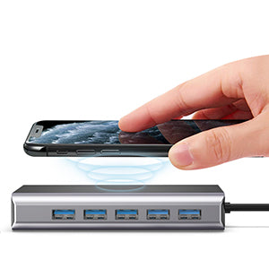 Kixuny USB C Docking Station Dual Monitor, 14-in-1 Triple Display Laptop Docking Station with Wireless Charging+2 HDMI 4K+VGA+Ethernet+100W PD+SD/TF+Audio+5 USB Work for Dell/HP/Lenovo Computer