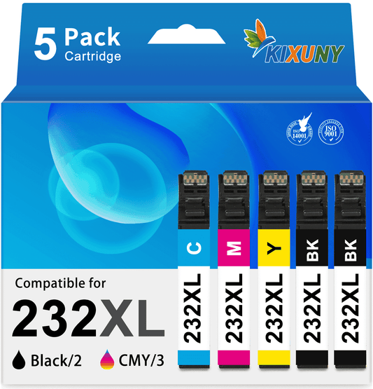 232XL Ink Cartridges for Epson 232 Ink Cartridges Combo Pack for XP-4205 Workforce WF-2950 Ink (2 Black Cyan Magenta Yellow, 5 Pack)