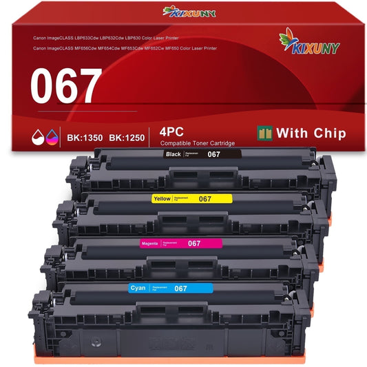 067 Toner Cartridge Compatible for Canon 067 067H Toner Cartridge 4 Pack for Canon ImageCLASS MF656Cdw MF654Cdw MF653Cdw MF652Cw MF650 Printer (Black Cyan Magenta Yellow)