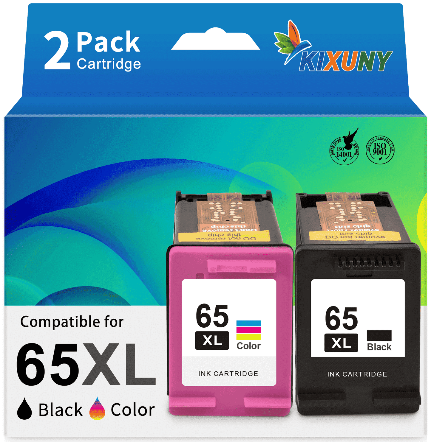65XL Ink Cartridge Compatible for HP 65 Ink Cartridge for HP Ink 65 for 65XL HP Ink Cartridge ( Black, Tri-Color)