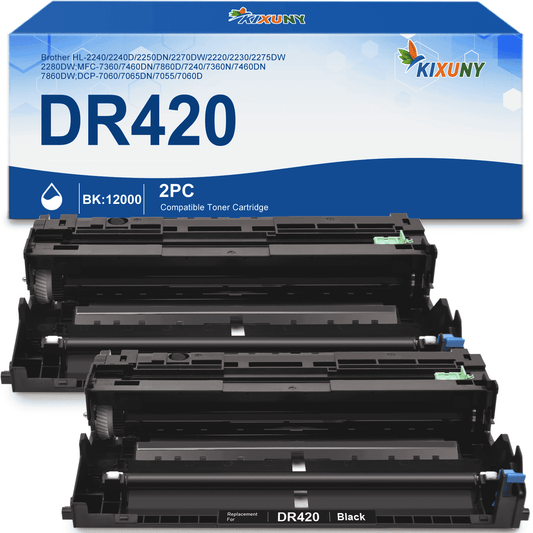 DR420 Drum Unit Replacement for Brother Drum DR420 (2 Pack,  NOT Toner)