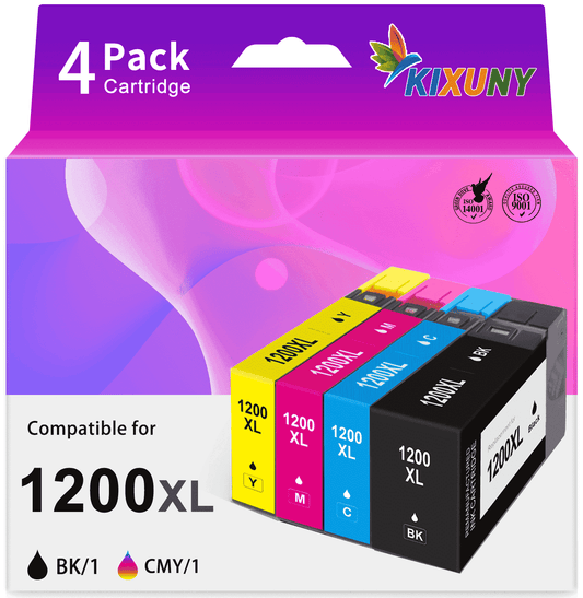 1200XL Ink Cartridges Compatible for Canon 1200 Ink Cartridge Pack ( Black Cyan Magenta Yellow,4-Pack)