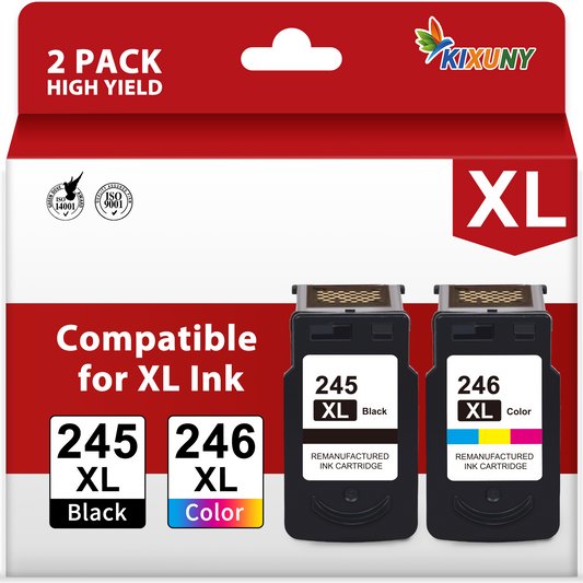 245XL 246XL Ink Cartridges Compatible for Canon Ink 245 and 246 XL for Pixma MG2522 MX490 TS3322 TS3122 TR4522 Printer (Black Tri-Color)