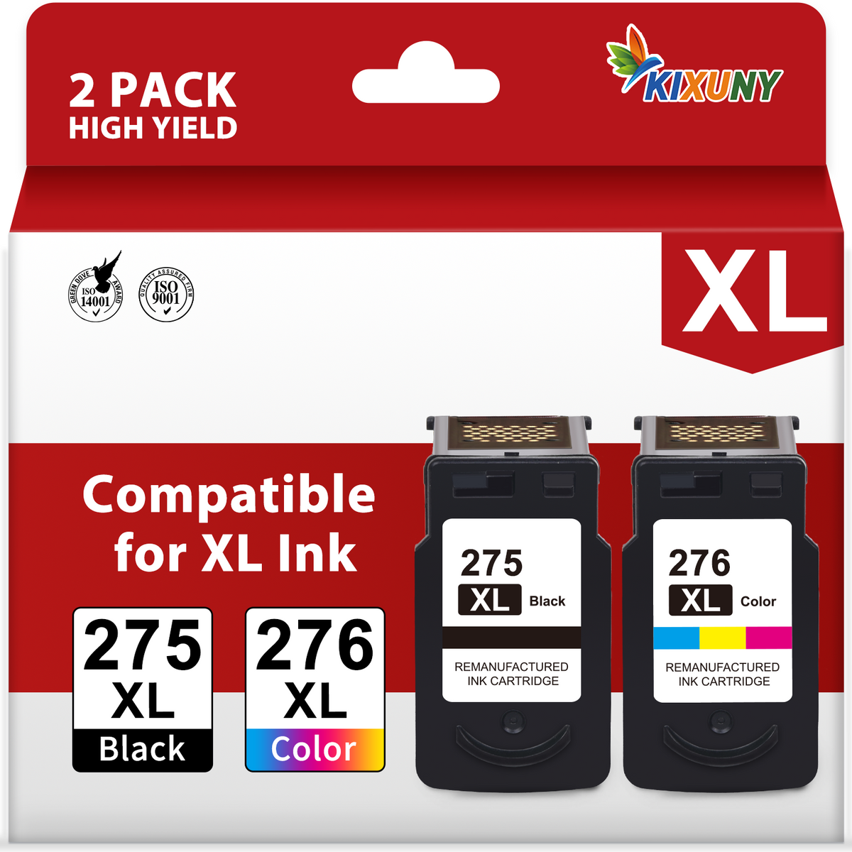 275 276 Ink Cartridge Compatible for Canon Ink 275 and 276 XL for Canon 275XL and 276XL Ink Cartridge for Printer Pixma TS3522 TR4700 Printer( Black,Tri-Color)